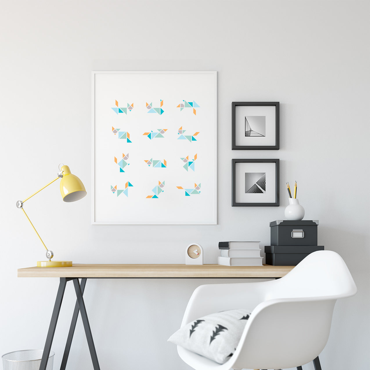 Tangram Wildlife Poster