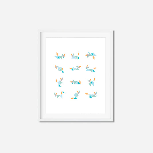Tangram Wildlife Poster